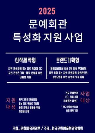 2025 문예회관 특성화 지원 사업