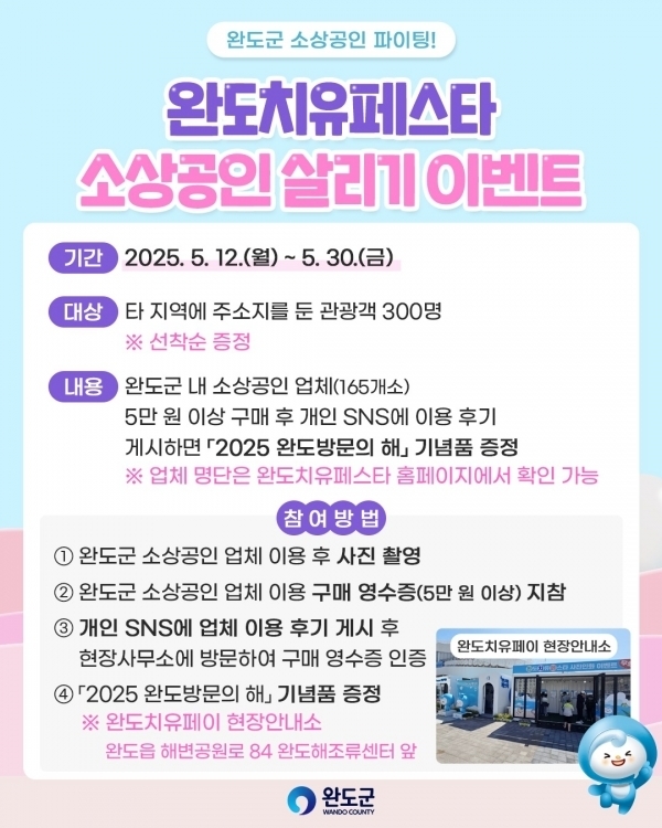 완도군, ‘소상공인과 함께 하는 완도 치유 페스타’ 진행